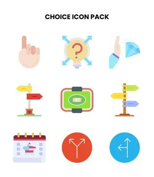 Choice Flat Vector Icons Pack Stock Illustration
