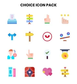 Choice Flat Vector Icons Pack Stock Illustration