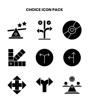 Choice Glyph Graphics Icons Pack Stock Illustration