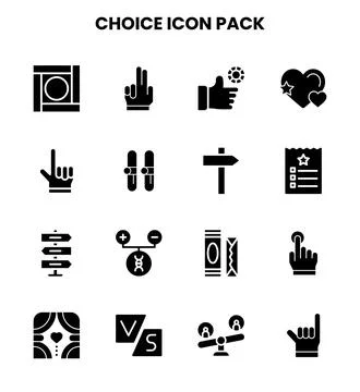 Choice Glyph Graphics Icons Pack Stock Illustration