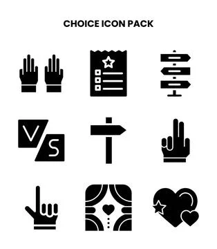 Choice Glyph Icons Pack 스톡 일러스트