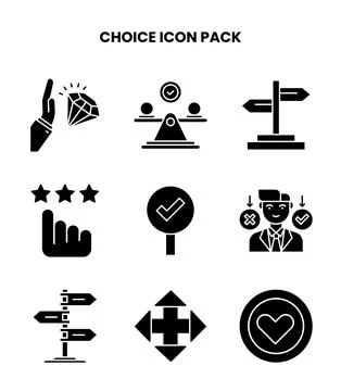 Choice Glyph Icons Pack Stock Illustration