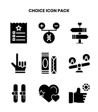Choice Glyph UI Icons Pack Stock Illustration