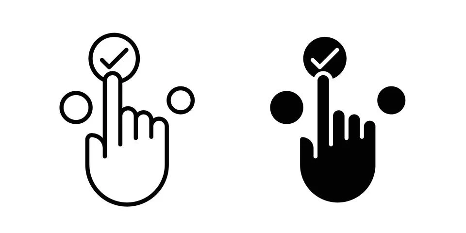 Choice icon thin line and clipart style vector set イラスト素材