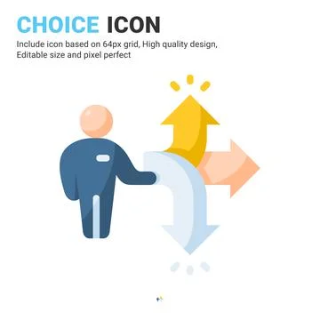 Choice icon vector with flat color style isolated on white background イラスト素材