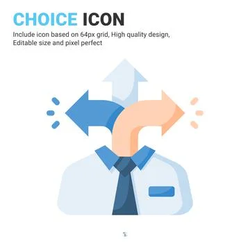 Choice icon vector with flat color style isolated on white background 스톡 일러스트