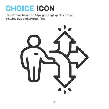 Choice icon vector with outline style isolated on white background イラスト素材