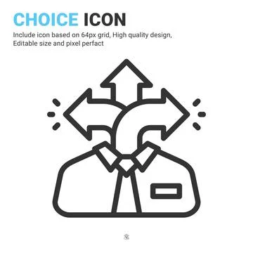 Choice icon vector with outline style isolated on white background Illustrazione stock