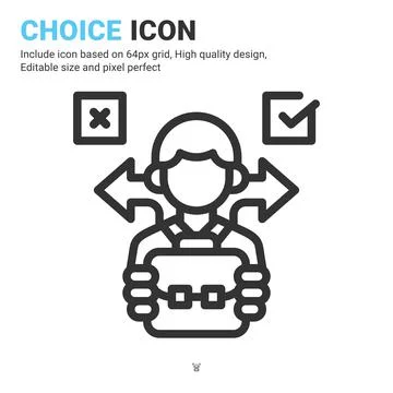 Choice icon vector with outline style isolated on white background Illustrazione stock
