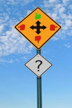 Choice intersection ahead Stock Photos