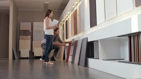 Choice of kitchen cupboards Video stock 60787574