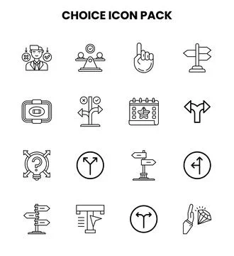 Choice Line Design Icons Pack Stockillustratie