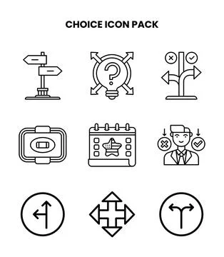 Choice Line Graphics Icons Pack Stock Illustration