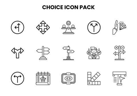 Choice Line Graphics Icons Pack Stock Illustration
