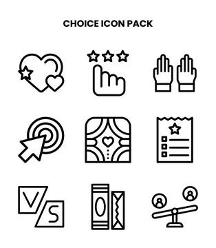 Choice Line Scalable Icons Pack Stock Illustration