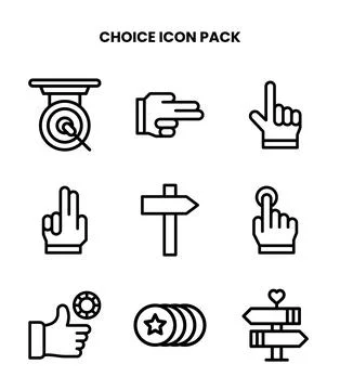 Choice Line Set Icons Pack Stock Illustration