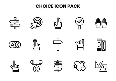 Choice Line UI Icons Pack Stock Illustration