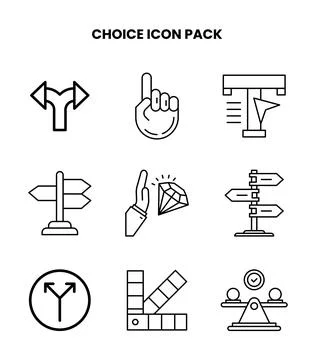 Choice Line UI Icons Pack 스톡 일러스트