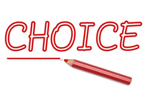 Choice lined written red pencil Stock Illustration