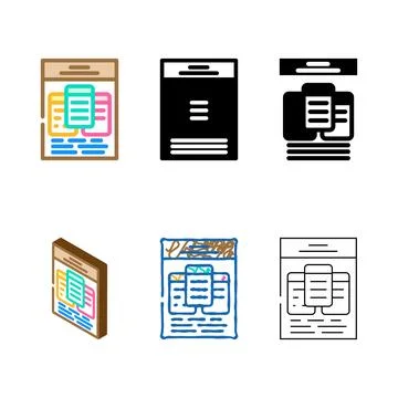 Choice list multistyle color icon vector Stock Illustration