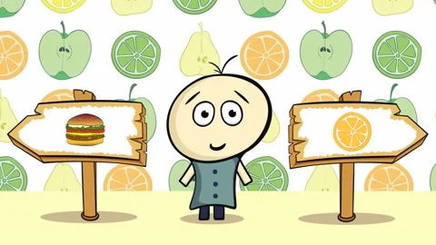 Choice orange or cheeseburger Stock Footage 99789511