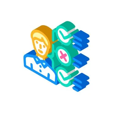 Choice of qualities isometric icon vector illustration Stock Illustration