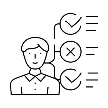 Choice of qualities line icon vector illustration イラスト素材