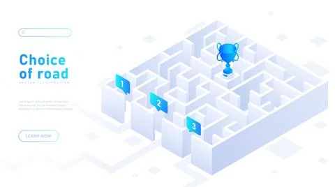 Choice of road white poster vector Stock Illustration