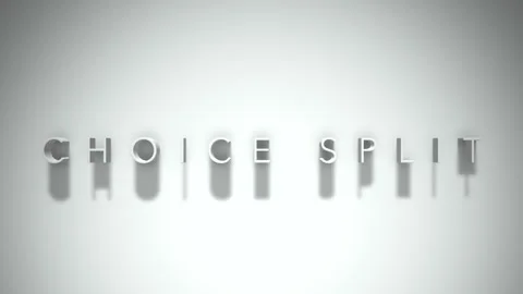 Choice split 3D title animation white text on a white background Stock Footage 299422253