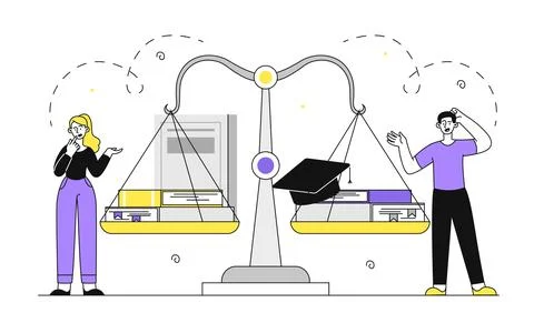 Choice of study vector simple 스톡 일러스트
