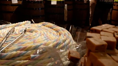 Choice of sweets in a candy shop Stock Footage 96440627
