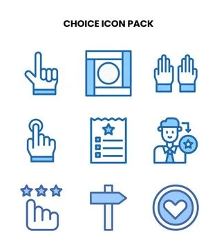 Choice Two Colour Bundle Icons Pack Stock Illustration