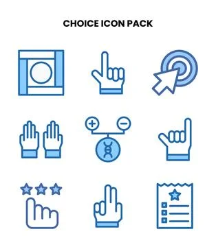 Choice Two Colour Bundle Icons Pack Illustrazione stock