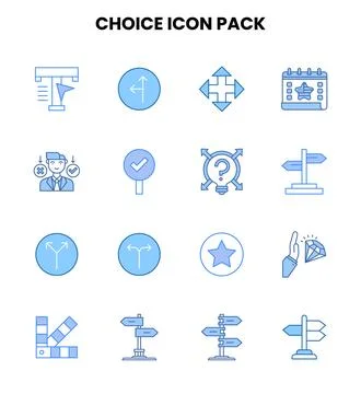 Choice Two Colour Design Icons Pack Stock Illustration