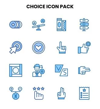 Choice Two Colour Design Icons Pack Stock Illustration
