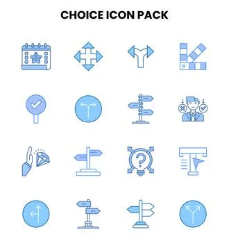 Choice Two Colour Graphics Icons Pack Stock Illustration