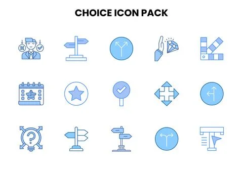 Choice Two Colour Icons Pack Stock Illustration