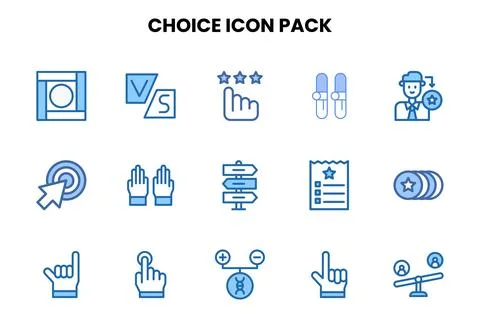 Choice Two Colour Icons Pack Stock Illustration