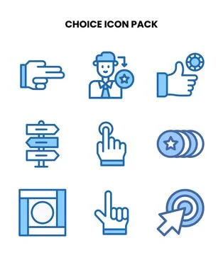 Choice Two Colour Scalable Icons Pack Stock Illustration