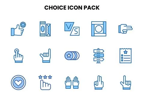 Choice Two Colour Set Icons Pack Stock Illustration