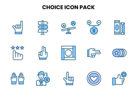 Choice Two Colour Vector Icons Pack Stock Illustration