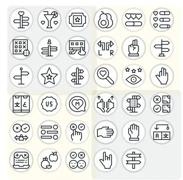 Choice Vector Icon Repository containing 35 Regular Line 128x128 Editable g.. Illustrazione stock