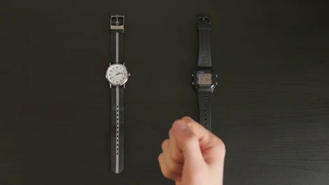 Choice of wrist watches for work Stock Footage 81780995