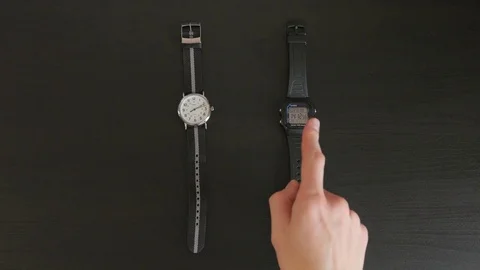 Choice of wrist watches for work Stock Footage 81781222