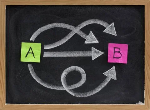 Choices, options, alternatives, pathways, solutions multiple ways for goin... Stock Photos