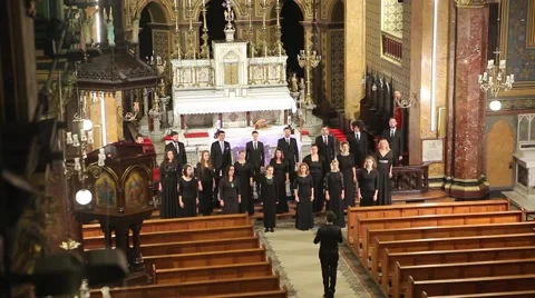 Choir in church Stock Footage 65368911
