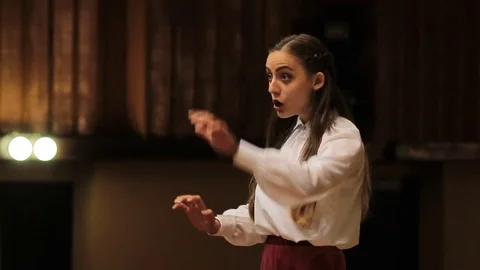 Choir conductor during performance Stock Footage 77728536