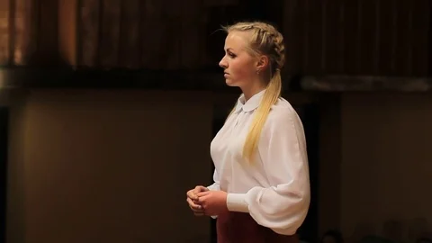 Choir conductor during performance Stock Footage 77729118