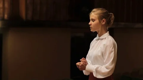 Choir conductor during performance Stock Footage 77779180