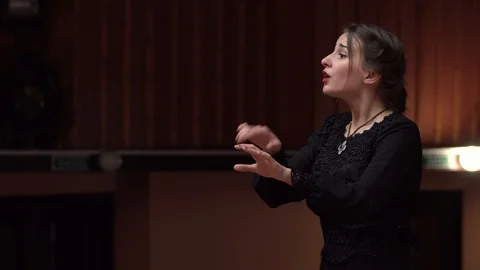 Choir conductor during performance Stock Footage 93518524